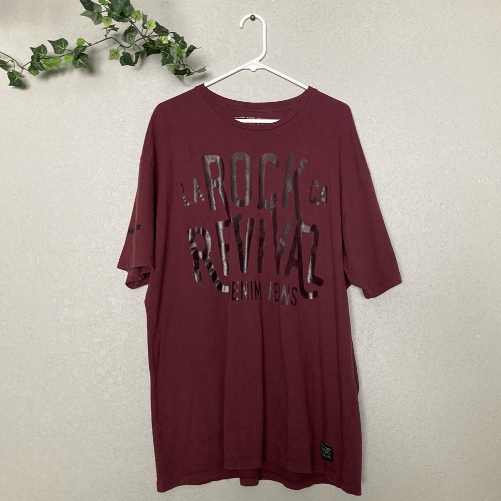 Rock Revival Men’s Red Graphic Short Sleeve Tee Shirt Size 3XL